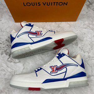 Louis Vuitton, Shoes, Louis Vuitton Trainer Sneaker White Red Blue 2